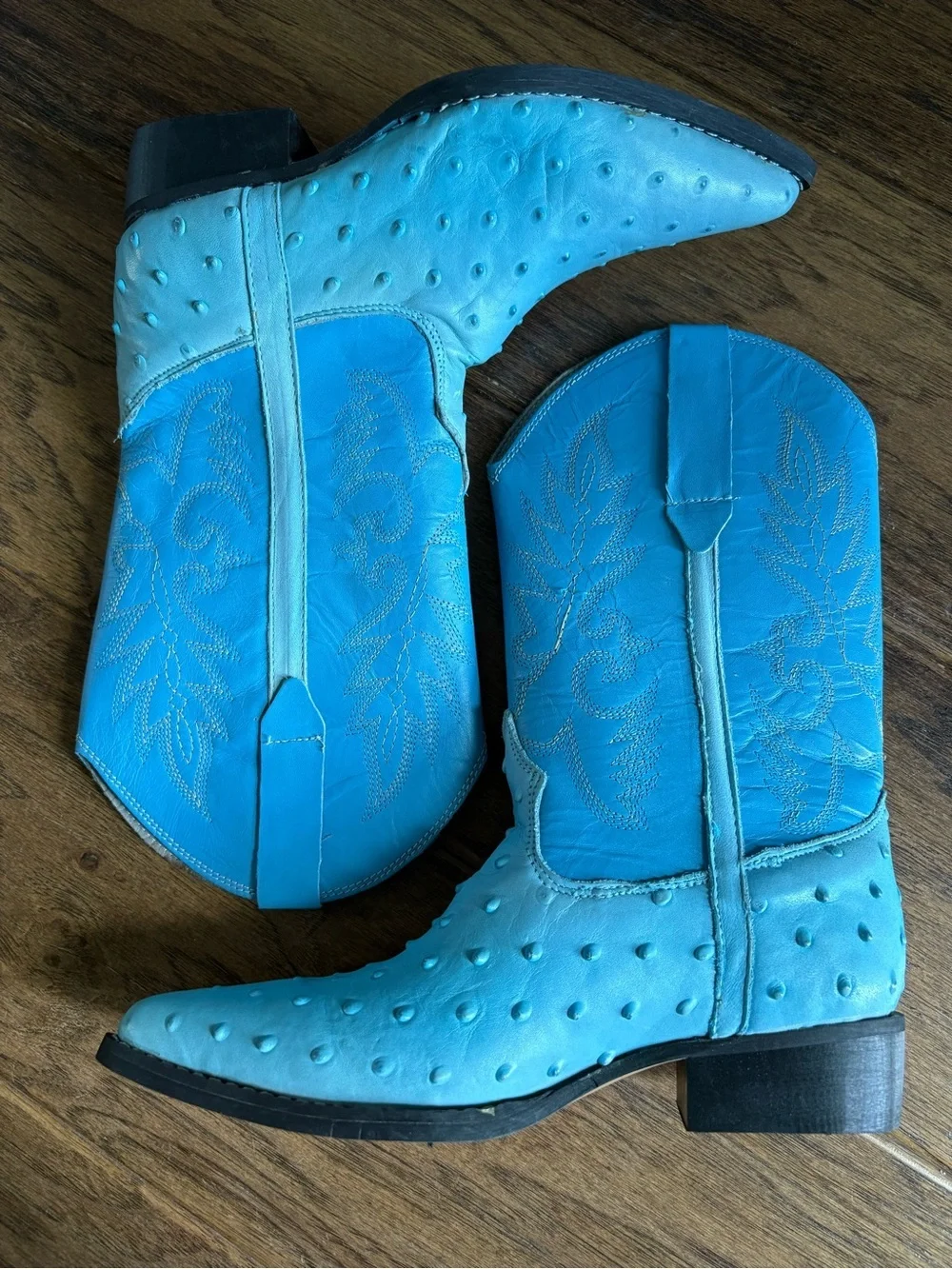 Kids Bright Turquoise Cowboy Boots - Youth Western Style